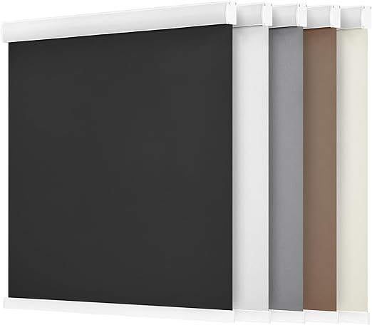 58in W White Blackout Roller Shades Roll Up Blinds for Windows