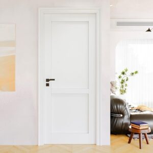 32"x80" CARB P2 Pre-Built Solid Core & Pre-Finished & Paintable Wood Doors, Interior Door for House, 2-Panel Swing Shaker w/o Frame, White Door, Bedroom Doors