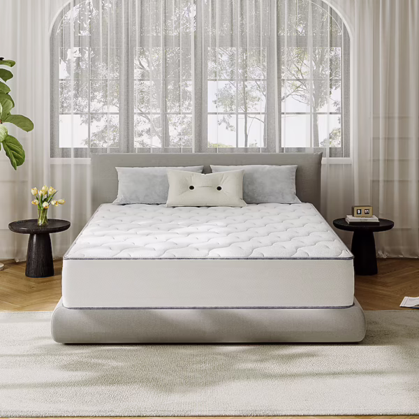 8-in Medium Twin extra long Hybrid Memory Foam/Coil Blend Mattress in a Box with Boxspring Included